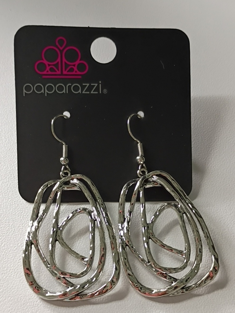 Paparazzi Silver Layered Loop Drop Earrings